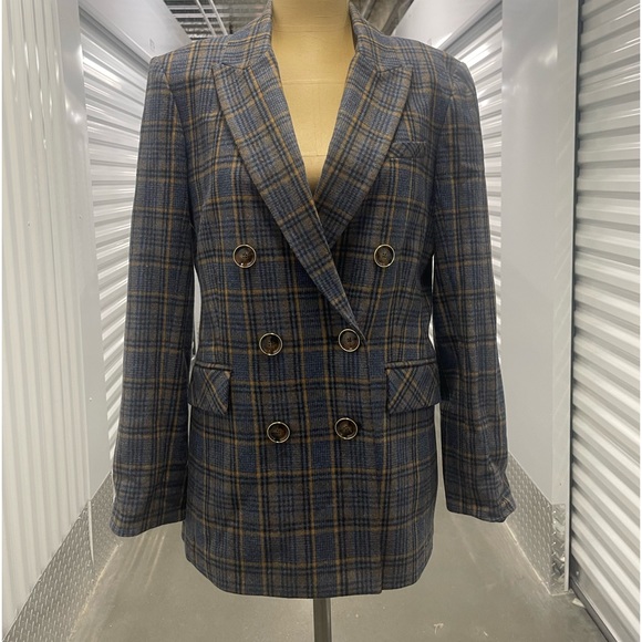 Veronica Beard Women's Ellette Dickey Check Plaid Jacket Blazer Blue Mul… - Picture 2 of 15